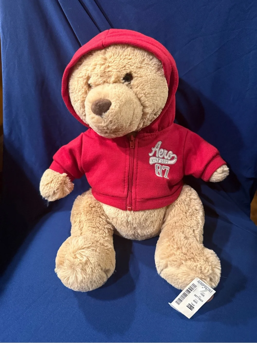 Aeropostale Teddy Bear Plush Red Hoodie 15” NWT A87
